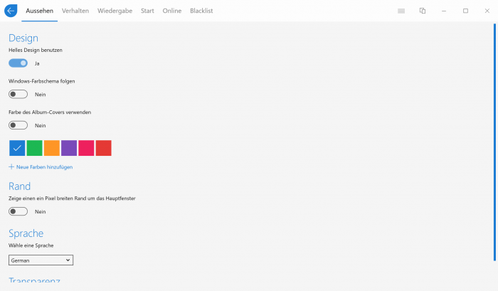 Einstellungen bei Dopamine 2 (Bild: Kristof Zerbe)